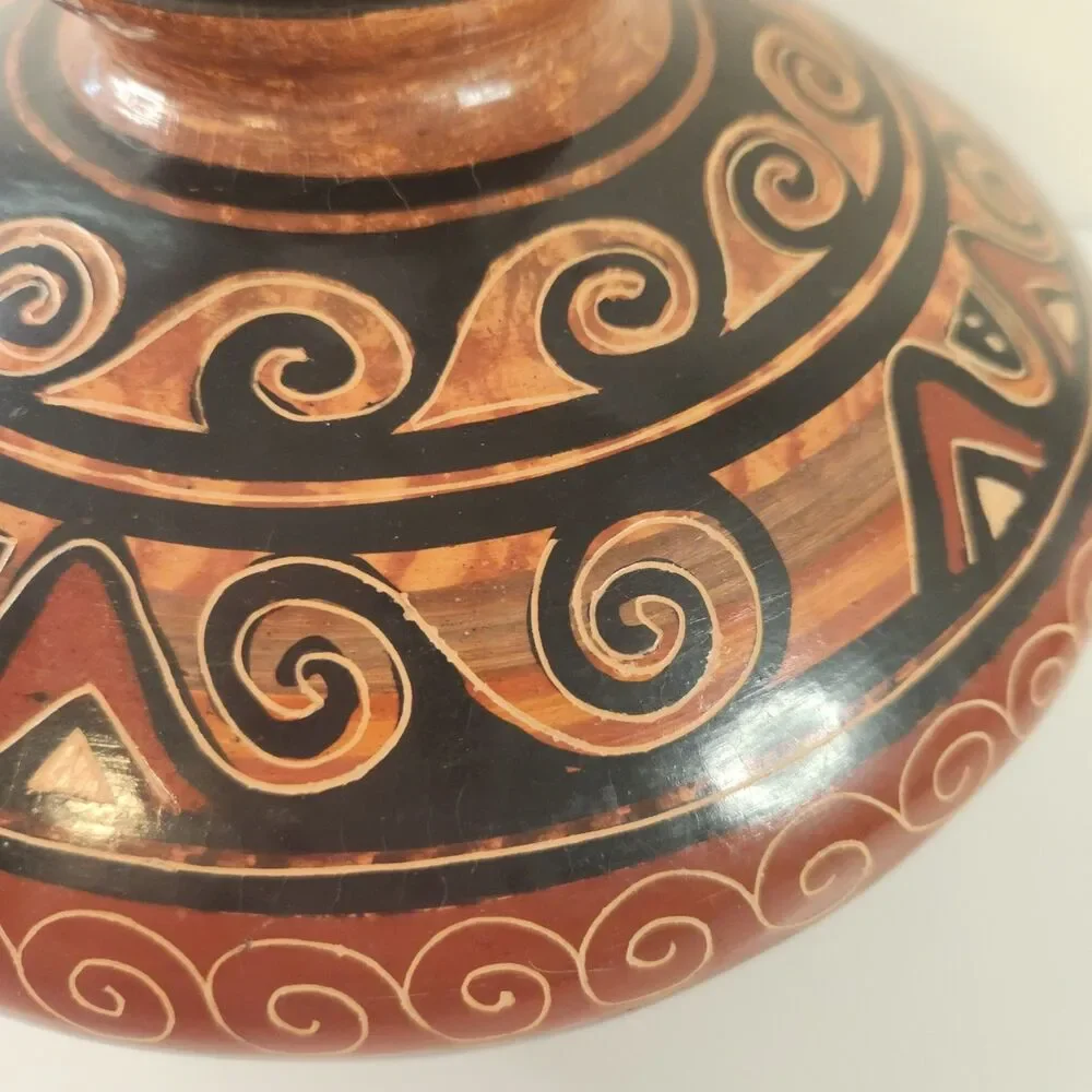 Guaitil Costa Rican Handcrafted & Painted Red Clay Chorotega Vase